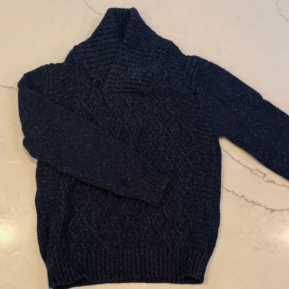 Cat & Jack Navy Cable-Knit Turtleneck Sweater